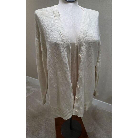 Lane Bryant Womens Ivory Cardigan Sweater Size M - Picture 2 of 5